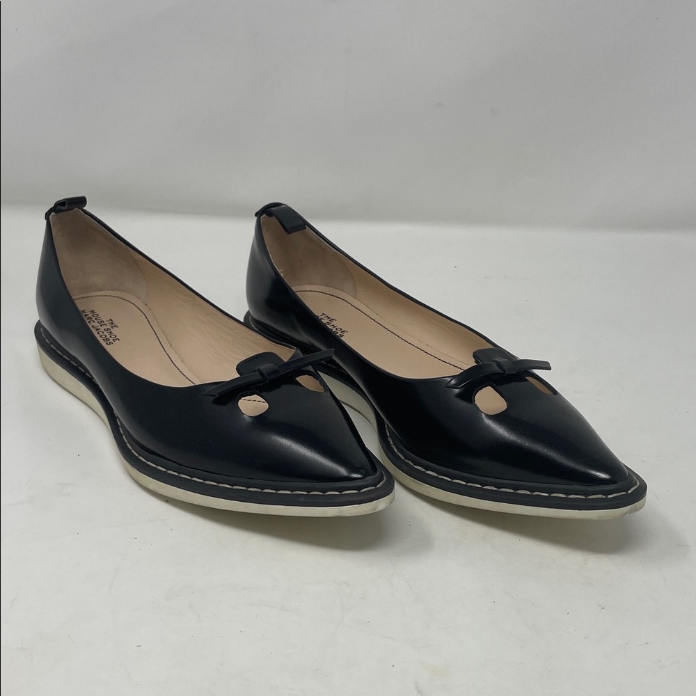Marc Jacobs The Mouse Shoe Black Pointed Toe Bow Detail Flats Size 8